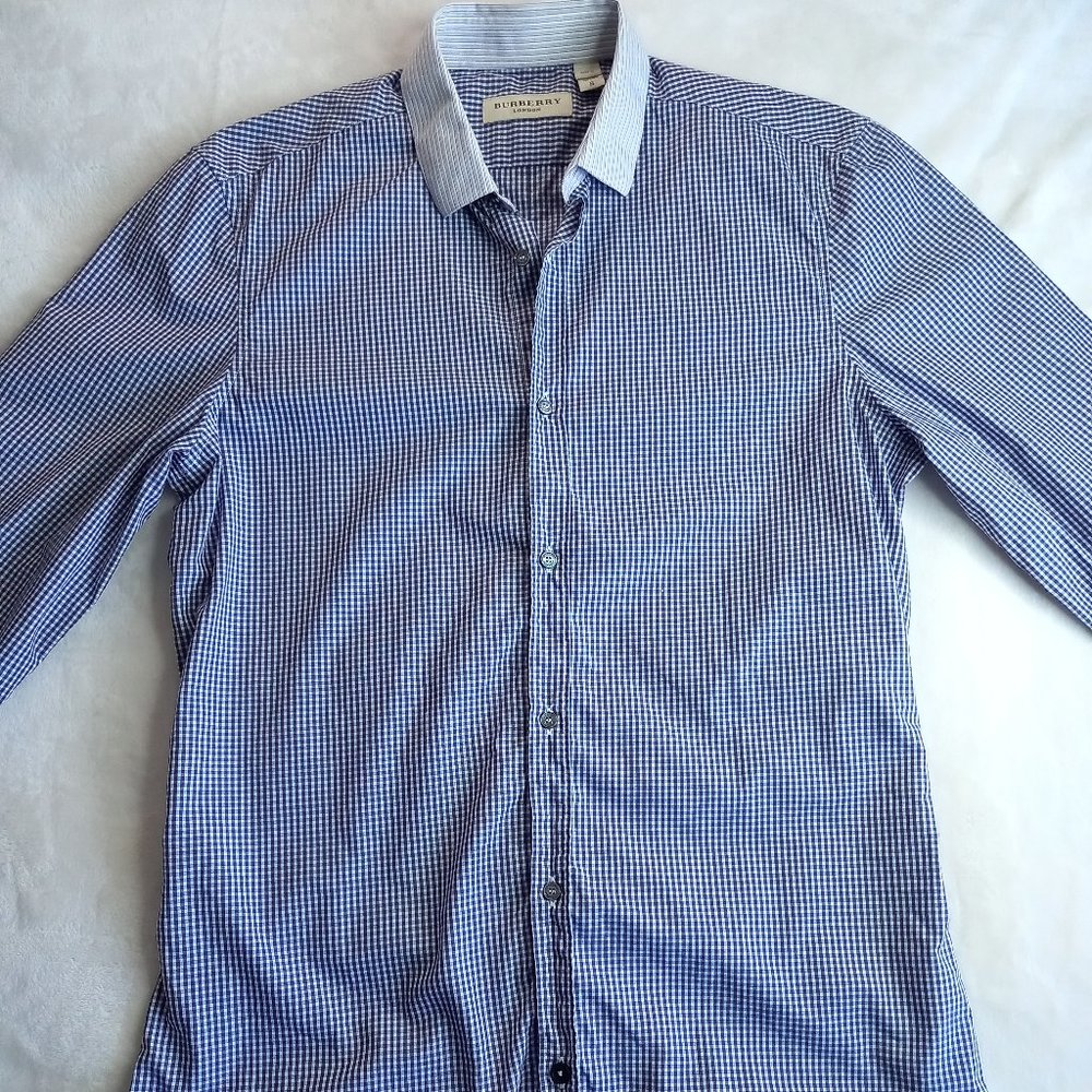 Burberry White Collar Button Long Sleeve Dress Shirt (S) - Picture 6 of 12